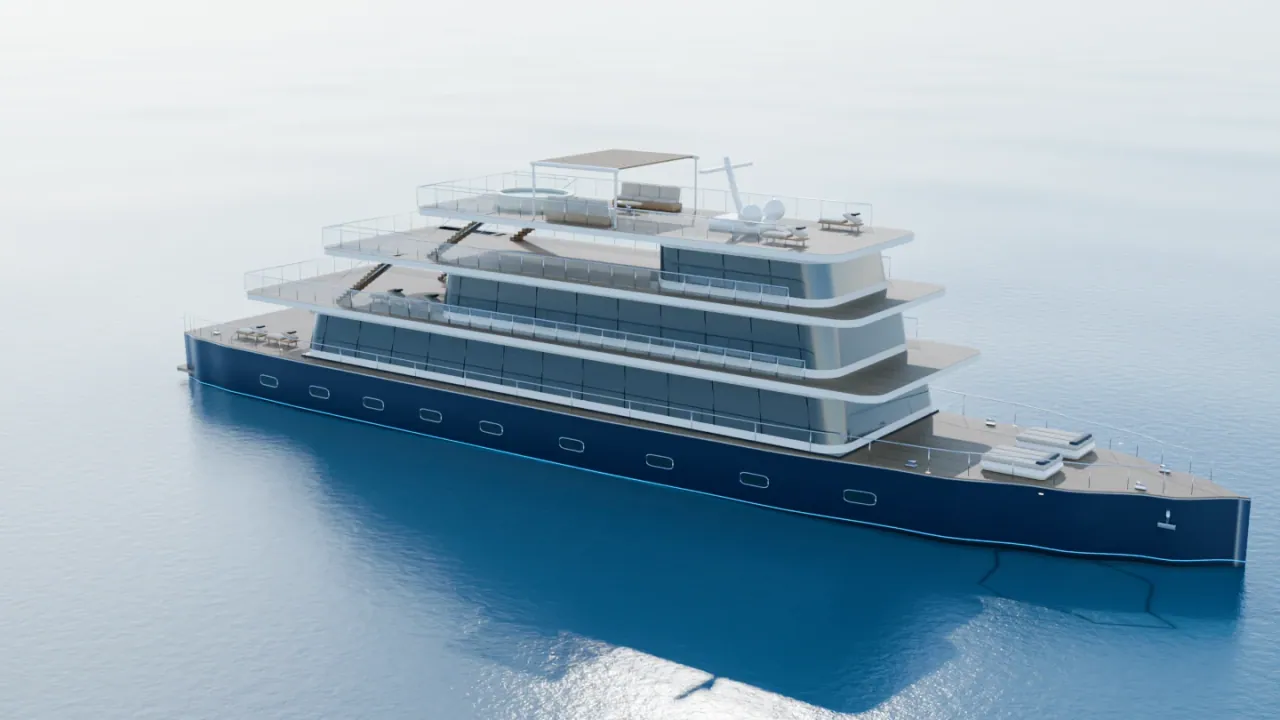 Extérieur actuel du NEXUS COF, le yacht de l'équipage COFIATRADING